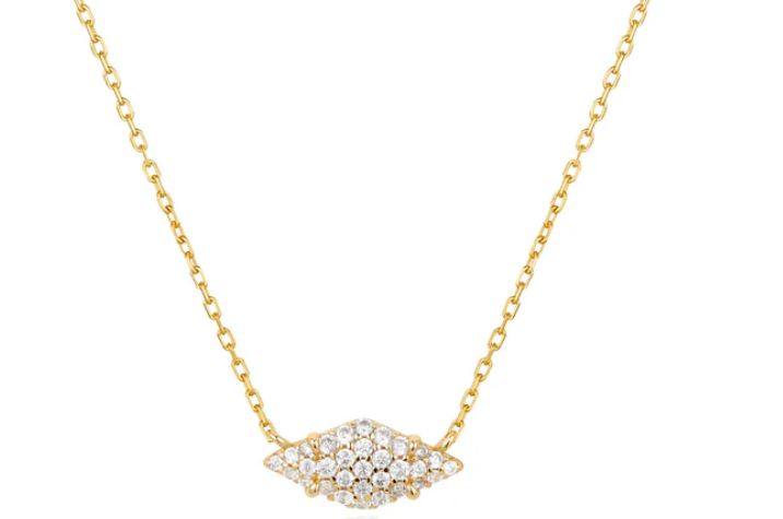 Ania Haie Silver and Yellow Gold Plated Cubic Zirconia Rhombus Necklace 43-48cm