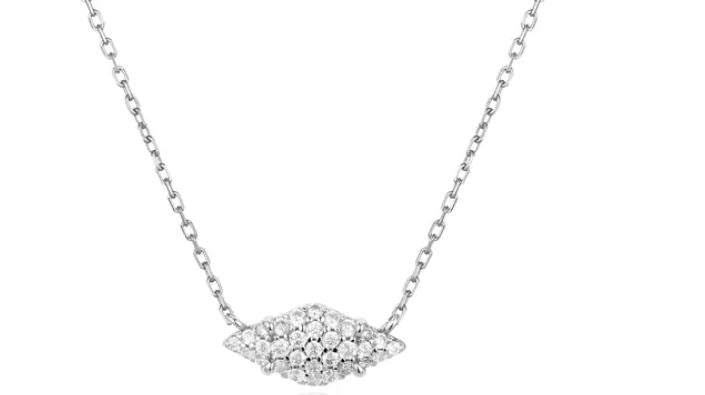 Ania Haie Silver Cubic Zirconia Rhombus Necklace 43-48cm