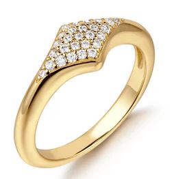 Ania Haie Silver and Yellow Gold Plated Pave Sparkle Ring - 56