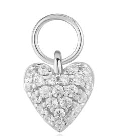 Ania Haie Silver Cubic Zirconia Pave Heart Earring Charm