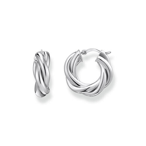 Thomas Sabo Sterling Silver Chunky Intertwined Hoop Earrings - 10mm