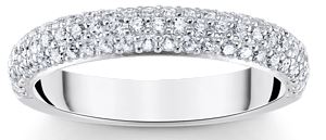 Thomas Sabo Sterling Silver Engraved 3 Row Ring with Cubic Zirconia