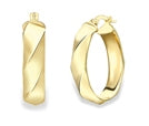 9ct Yellow Gold Square Hoop Earrings