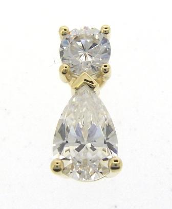 9ct Yellow Gold Round And Pear CZ Pendant