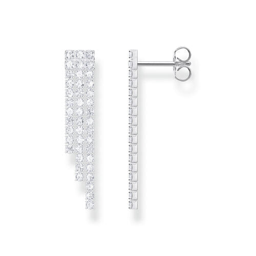 Thomas Sabo Sterling Silver 3 Row CZ 'Waterfall' Drop Earrings