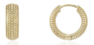 Elegant 9ct Yellow Gold Twist Hoop Earrings