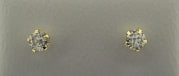 9ct Yellow Gold Cubic Zirconia Flower Cluster Stud Earrings