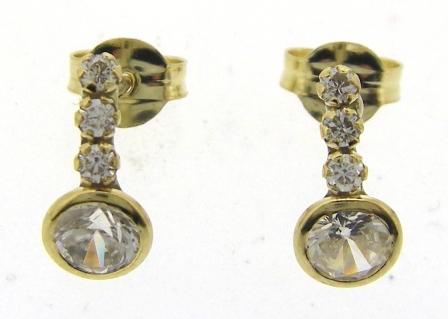 9ct Yellow Gold Diamond Stud Earrings