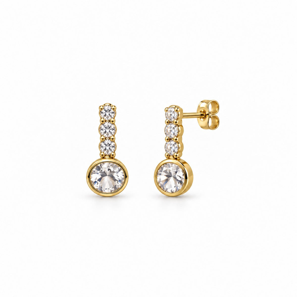 9ct Yellow Gold Cubic Zirconia Stud Earrings