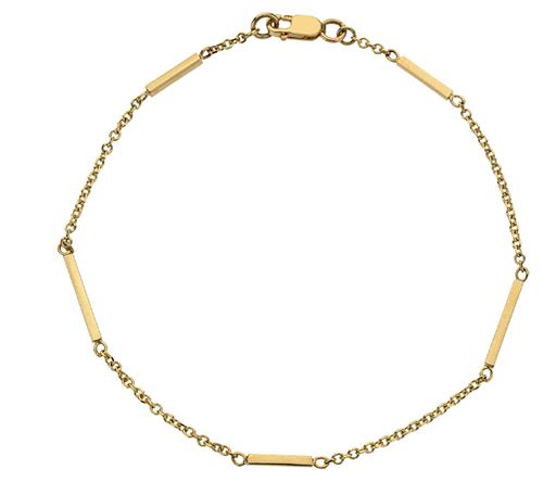 9ct Yellow Gold Bar Station Bracelet