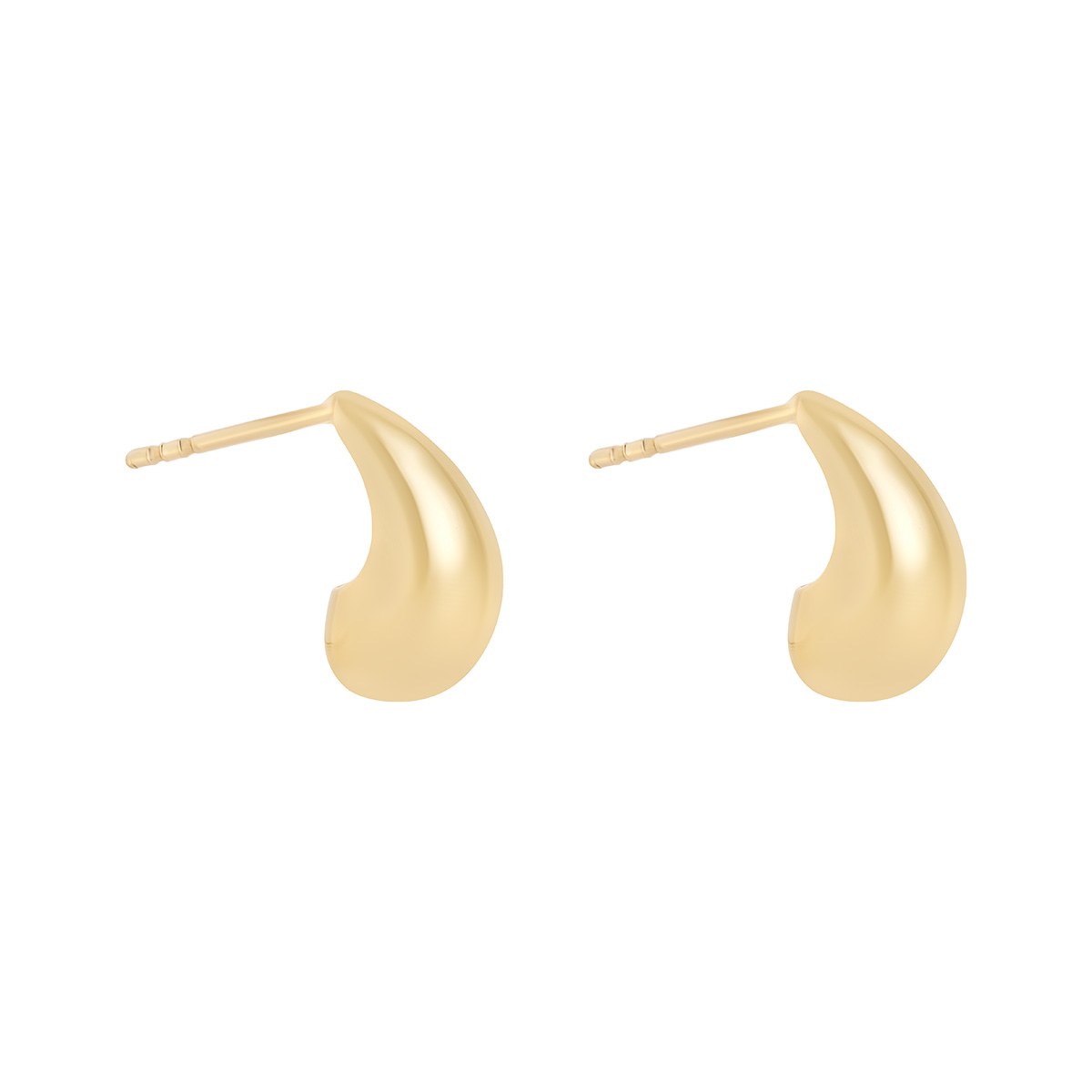 9ct Yellow Gold Balbous Small Teardrop Stud Earrings