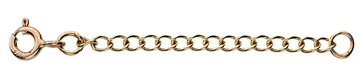 9ct Yellow Gold Curb Link Chain Extender 2 Inch