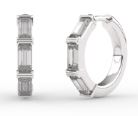 Ti Sento 3-Stone Hoop Earrings - Cubic Zirconia, Sterling Silver