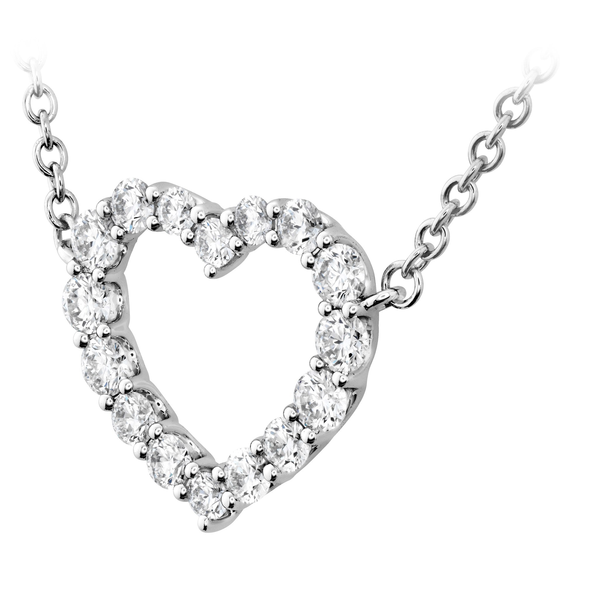 Hearts On Fire 18ct White Gold 0.39ct Signature Heart Pendant - Medium