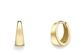 9ct Yellow Gold Round Tapered Huggie Earrings