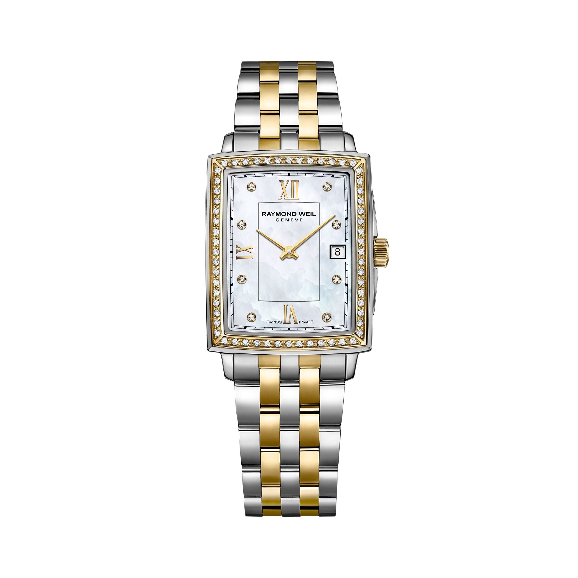 Toccata Quartz 22.6 x 28.1 mm Ladies Watch Two Tone Diamond Bezel Mother of Pearl Dial