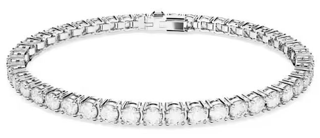 Swarovski Matrix Tennis Bracelet, Round Cut, White, Rhodium Plated - M
