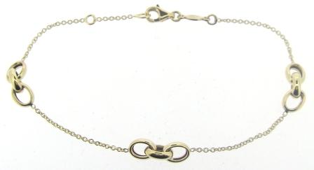 9ct Yellow Gold Triple Circle Station Bracelet