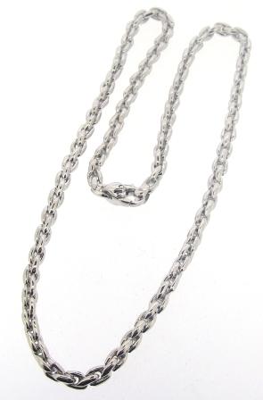 9ct White Gold Tight Oval Link Chain
