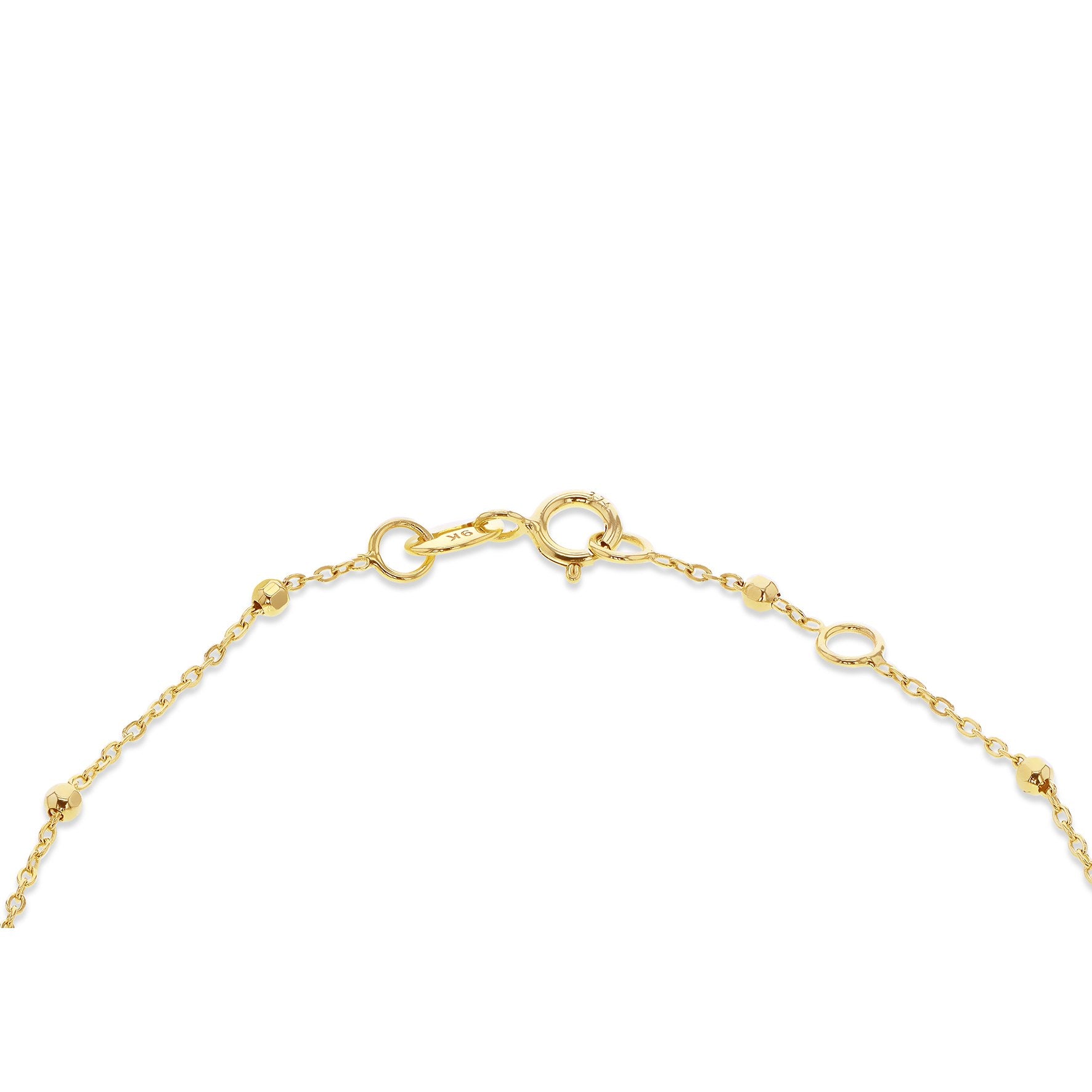 9ct Yellow Gold Rainbow Heart & Ball Curb Chain Bracelet 7.5'