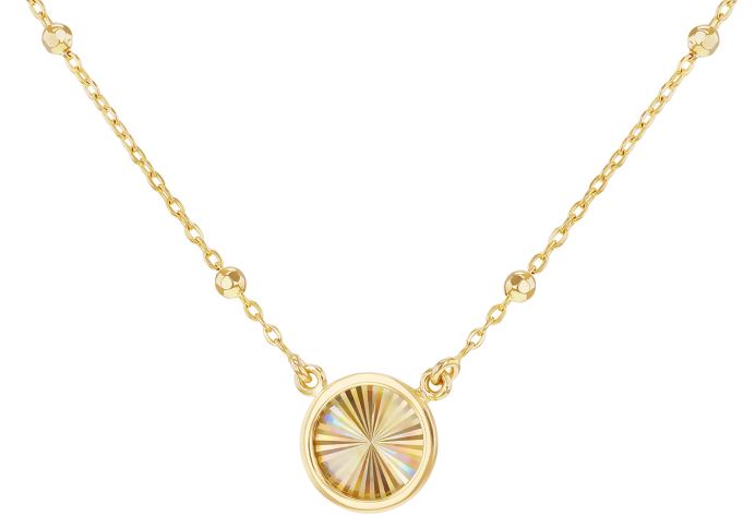 9ct Yellow Gold Rainbow Circle Ball Curb Chain Necklace, 18 Inch