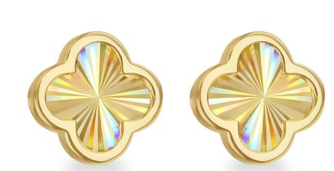 Dainty 9ct Yellow Gold Clover Stud Earrings