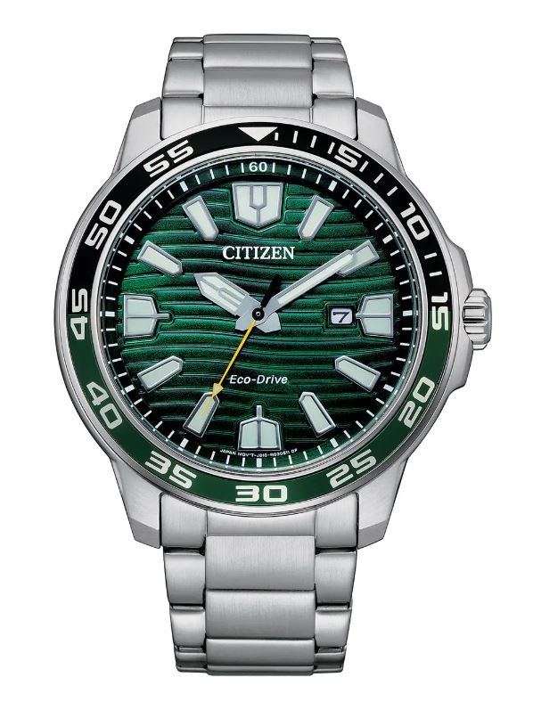 Citizen Mens Eco-Drive Sport Green Dial Watch