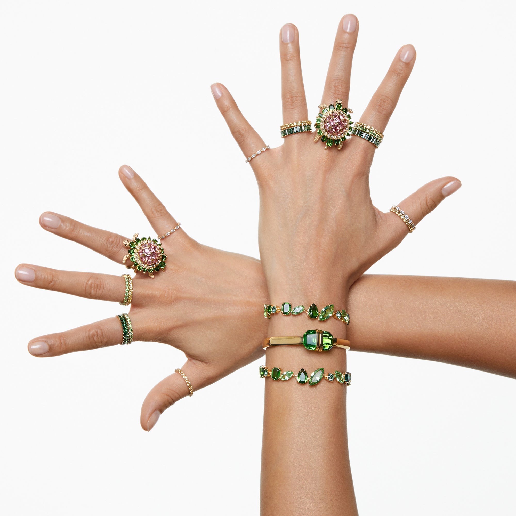 Swarovski Matrix Ring BC Green CRY/GOS - 58