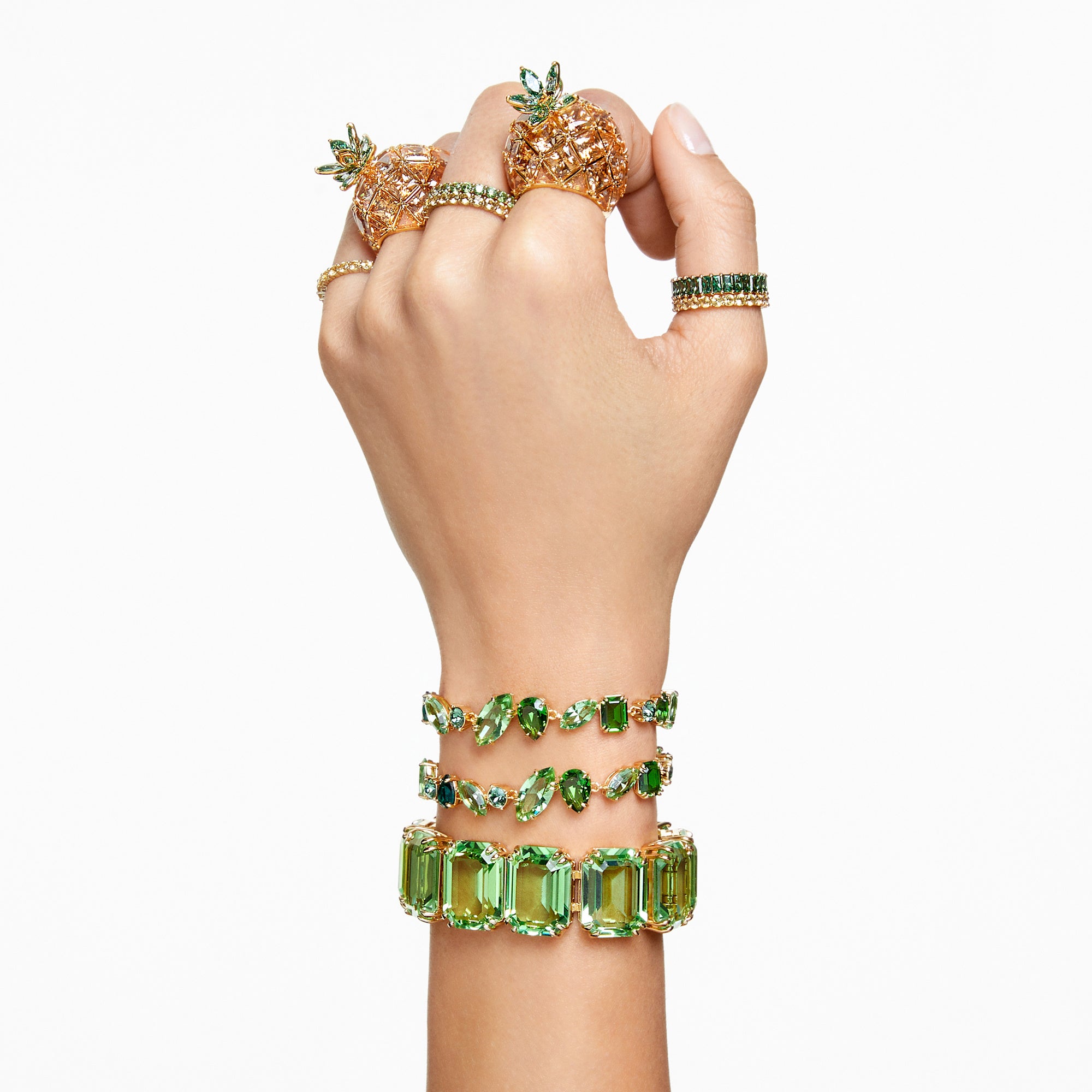 Swarovski Matrix Ring BC Green CRY/GOS - 58