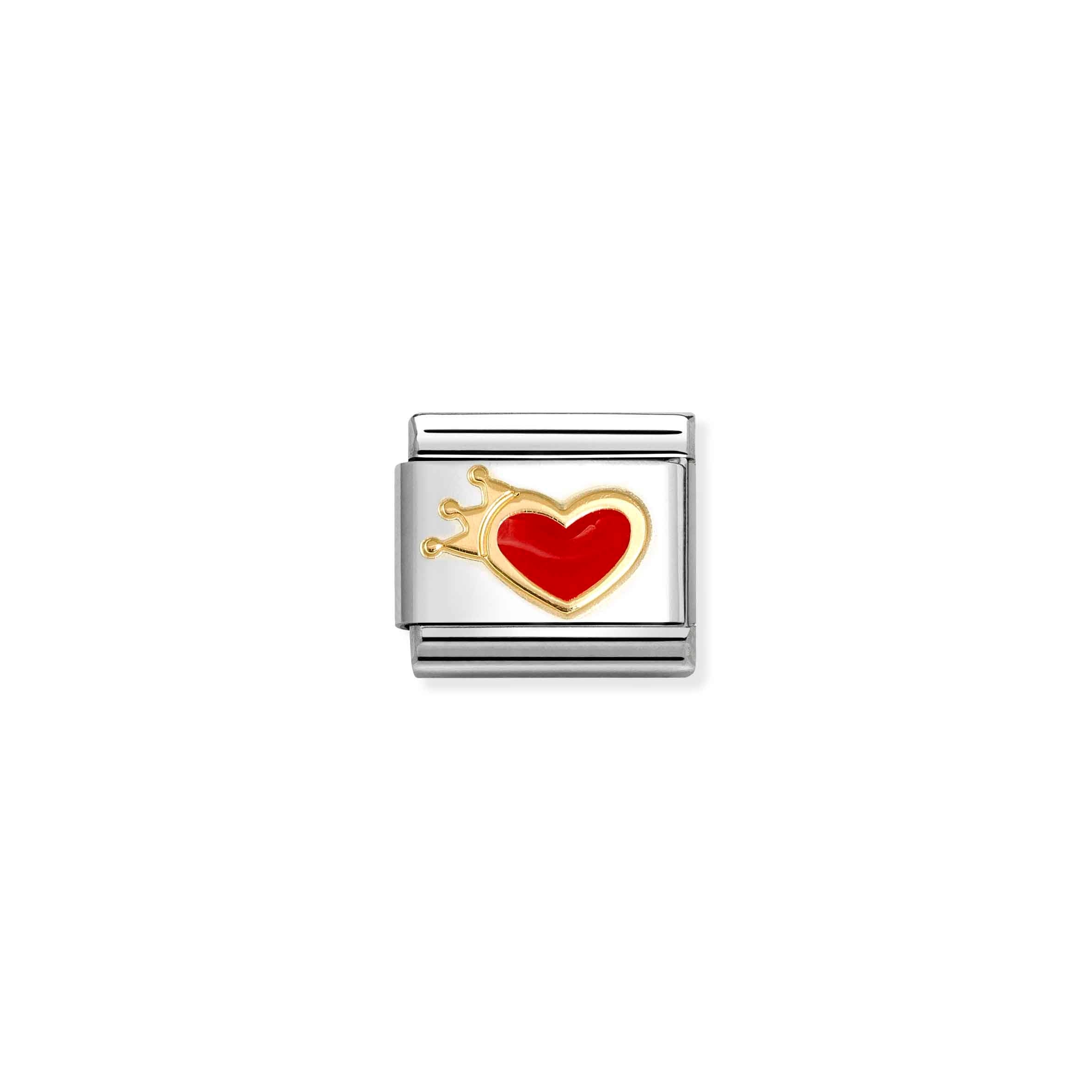 Nomination Composable Classic 'Love' Red Heart & Crown Link