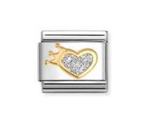 Nomination Composable Classic Glitter Heart & Crown Link