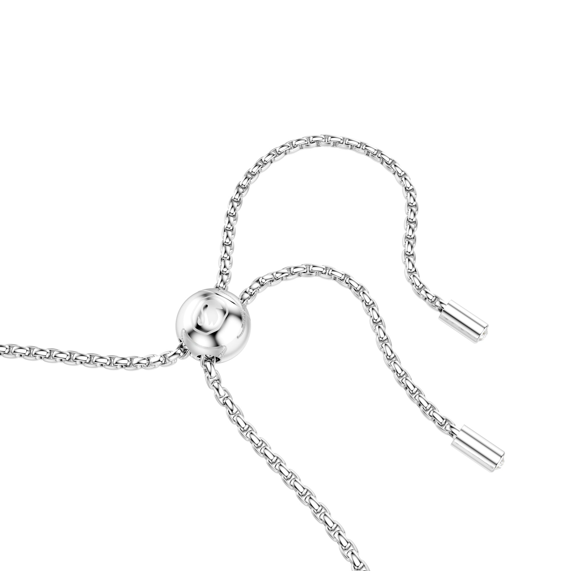 Swarovski Matrix Double Row Tennis Bracelet - Rhodium Plated - M - White