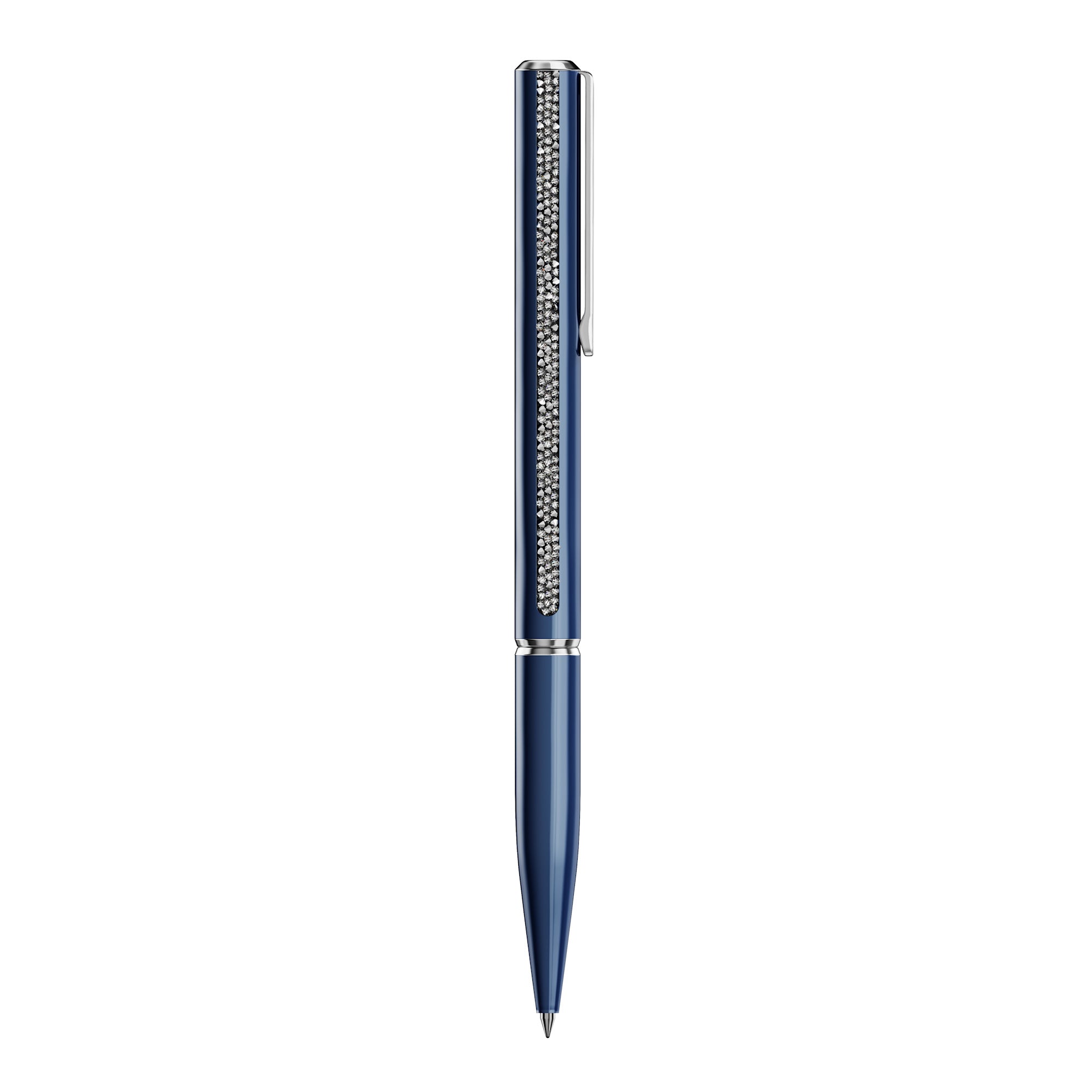 Swarovski Crystal Shimmer Glide Ballpoint Pen - Chrome Plated - Blue