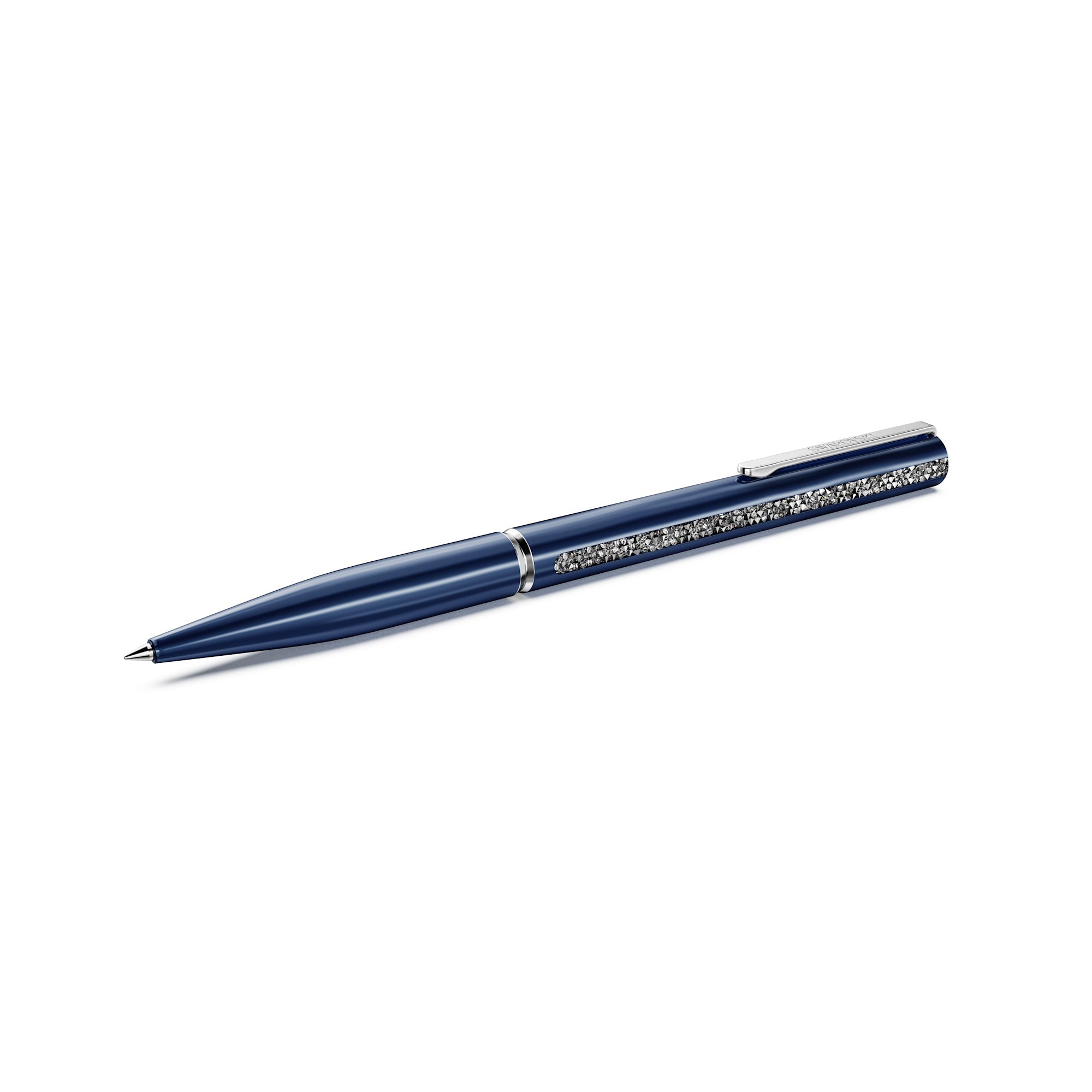 Swarovski Crystal Shimmer Glide Ballpoint Pen - Chrome Plated - Blue