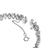 Swarovski Matrix Tennis Bracelet - Rhodium Plated 16.5 - 17.5 cm - White