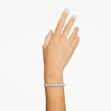 Swarovski Matrix Tennis Bracelet - Rhodium Plated 16.5 - 17.5 cm - White