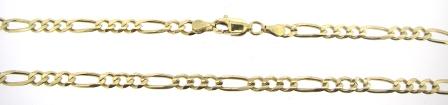 Vintage 9ct Yellow Gold 1x3 Figaro Link Chain 24'