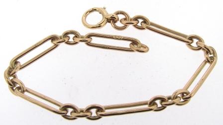 Vintage 9ct Rose Gold Fancy Link Bracelet 8'