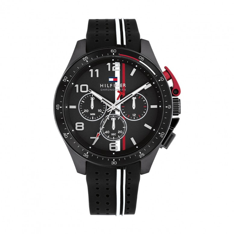 Tommy Hilfiger Mens Bank Chronograph Black 44mm watch