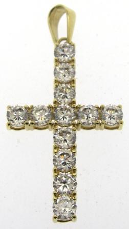 Vintage 9ct Yellow Gold Cubic Zirconia Cross
