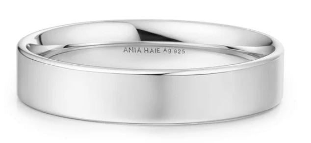 Ania Haie Silver 4mm Smooth Band Ring - 56