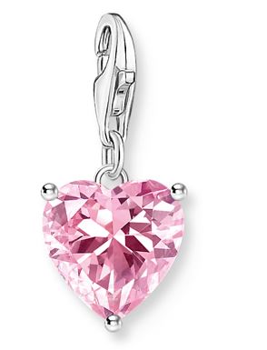 SS Pink CZ Heart Charm