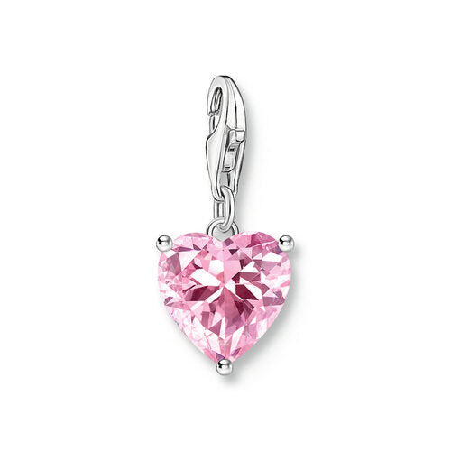 Thomas Sabo Sterling Silver Pink CZ Heart Charm
