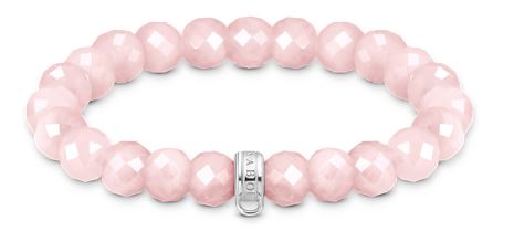 Thomas Sabo Sterling Silver Oval Rose Quartz Beads Ring