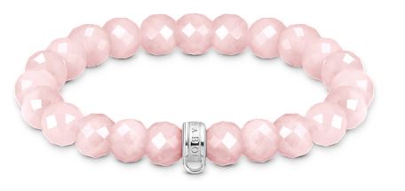 Thomas Sabo Sterling Silver Oval Rose Quartz Beads Ring