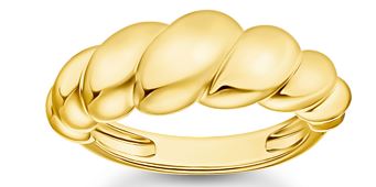 Thomas Sabo Sterling Silver Yellow Gold Plated Organic Shaped Ring