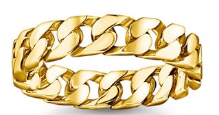 Thomas Sabo Sterling Silver Yellow Gold Plated Chain Link Ring