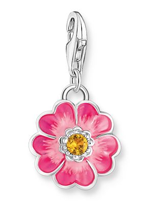 Thomas Sabo Sterling Silver Pink Flower Charm