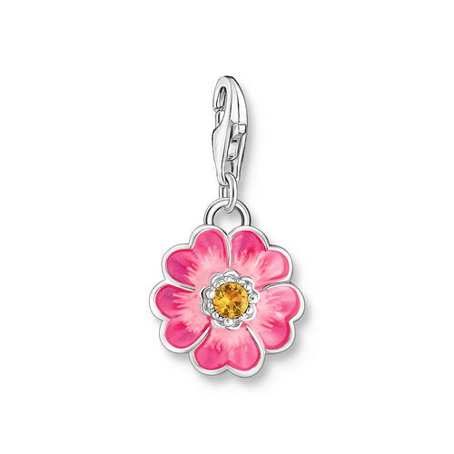 Thomas Sabo Sterling Silver Pink Flower Charm