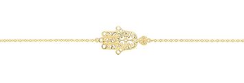 9ct Yellow Gold Filigree Hamsa Chain Bracelet